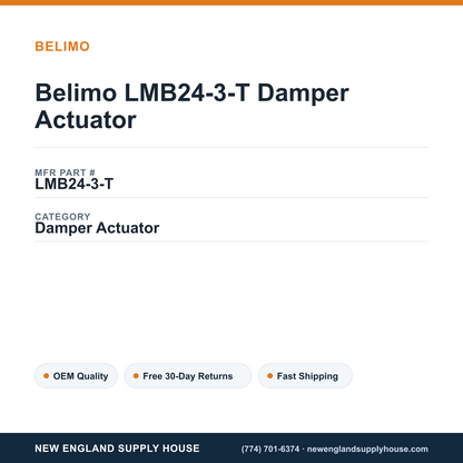 Belimo LMB24-3-T Damper Actuator — New England Supply House spec card [NESH-SPEC-CARD-V2]