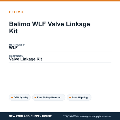Belimo WLF Valve Linkage Kit — New England Supply House spec card [NESH-SPEC-CARD-V2]