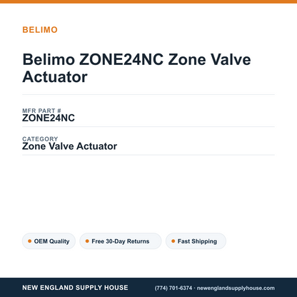 Belimo ZONE24NC Zone Valve Actuator — New England Supply House spec card [NESH-SPEC-CARD-V2]