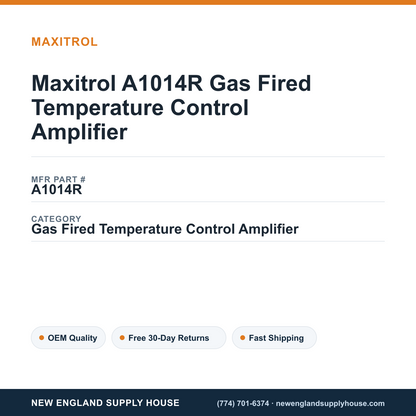 Maxitrol A1014R Gas Fired Temperature Control Amplifier — New England Supply House spec card [NESH-SPEC-CARD-V2]