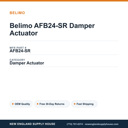 Belimo AFB24-SR Damper Actuator — New England Supply House spec card [NESH-SPEC-CARD-V2]