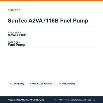 SunTec A2VA7116B Fuel Pump — New England Supply House spec card [NESH-SPEC-CARD-V2]