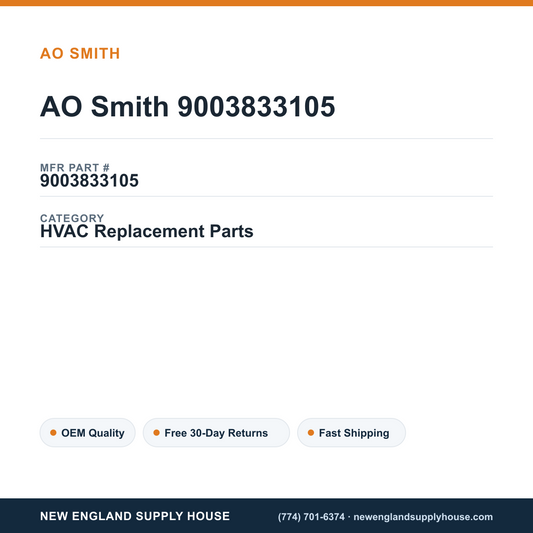 AO Smith 9003833105 — New England Supply House spec card [NESH-SPEC-CARD-V2]