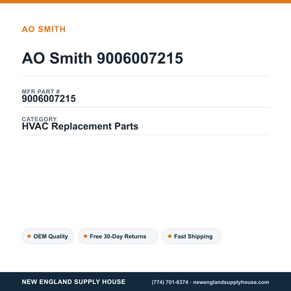 AO Smith 9006007215 — New England Supply House spec card [NESH-SPEC-CARD-V2]