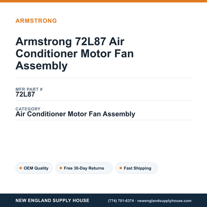 Armstrong 72L87 Air Conditioner Motor Fan Assembly — New England Supply House spec card [NESH-SPEC-CARD-V2]