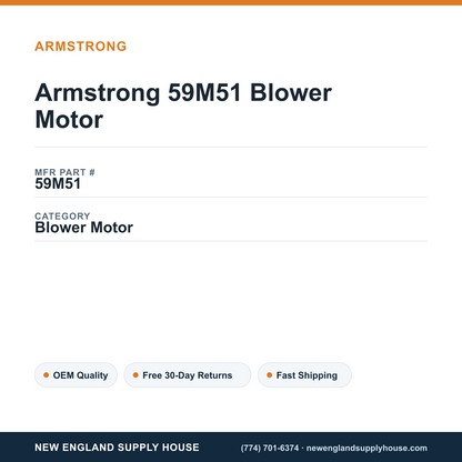 Armstrong 59M51 Blower Motor — New England Supply House spec card [NESH-SPEC-CARD-V2]