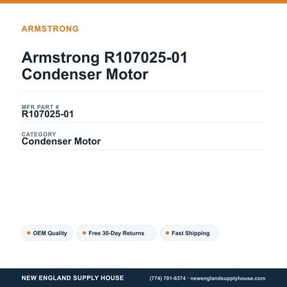 Armstrong R107025-01 Condenser Motor — New England Supply House spec card [NESH-SPEC-CARD-V2]