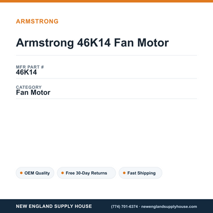 Armstrong 46K14 Fan Motor — New England Supply House spec card [NESH-SPEC-CARD-V2]