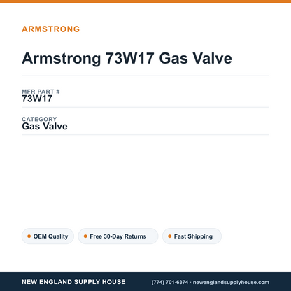 Armstrong 73W17 Gas Valve — New England Supply House spec card [NESH-SPEC-CARD-V2]