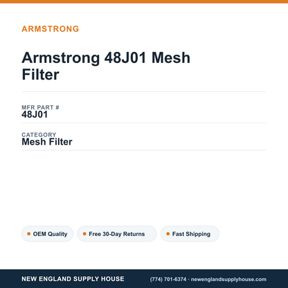Armstrong 48J01 Mesh Filter — New England Supply House spec card [NESH-SPEC-CARD-V2]
