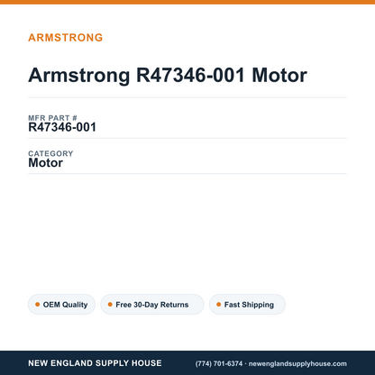 Armstrong R47346-001 Motor — New England Supply House spec card [NESH-SPEC-CARD-V2]