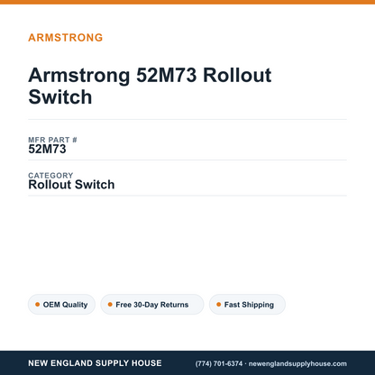 Armstrong 52M73 Rollout Switch — New England Supply House spec card [NESH-SPEC-CARD-V2]