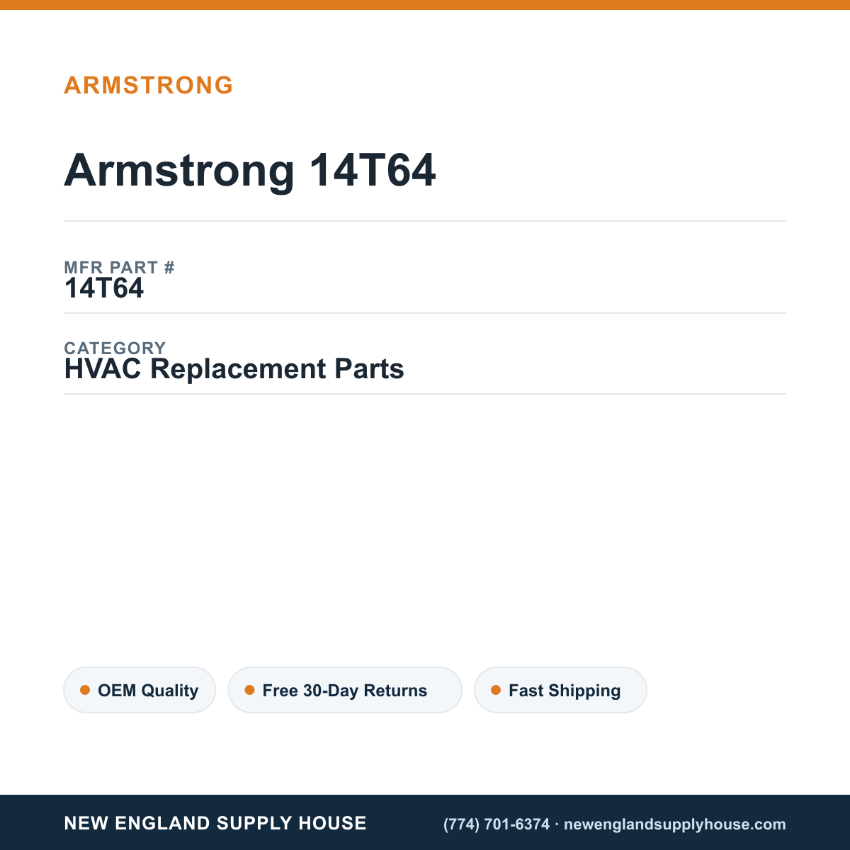 Armstrong 14T64 — New England Supply House spec card [NESH-SPEC-CARD-V2]