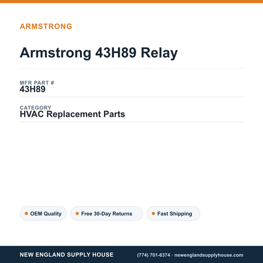 Armstrong 43H89 Relay — New England Supply House spec card [NESH-SPEC-CARD-V2]