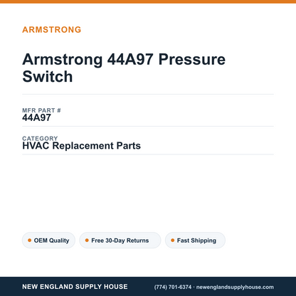 Armstrong 44A97 Pressure Switch — New England Supply House spec card [NESH-SPEC-CARD-V2]