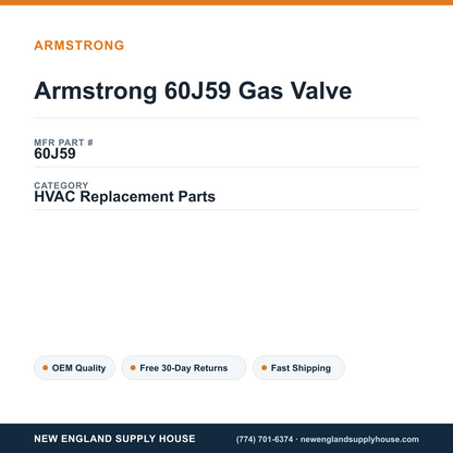 Armstrong 60J59 Gas Valve — New England Supply House spec card [NESH-SPEC-CARD-V2]