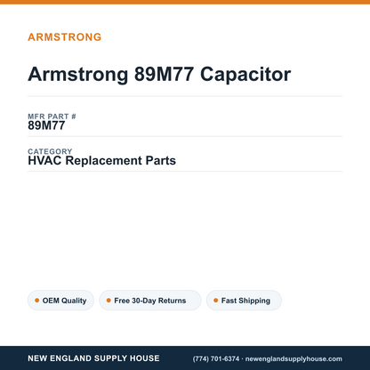 Armstrong 89M77 Capacitor — New England Supply House spec card [NESH-SPEC-CARD-V2]