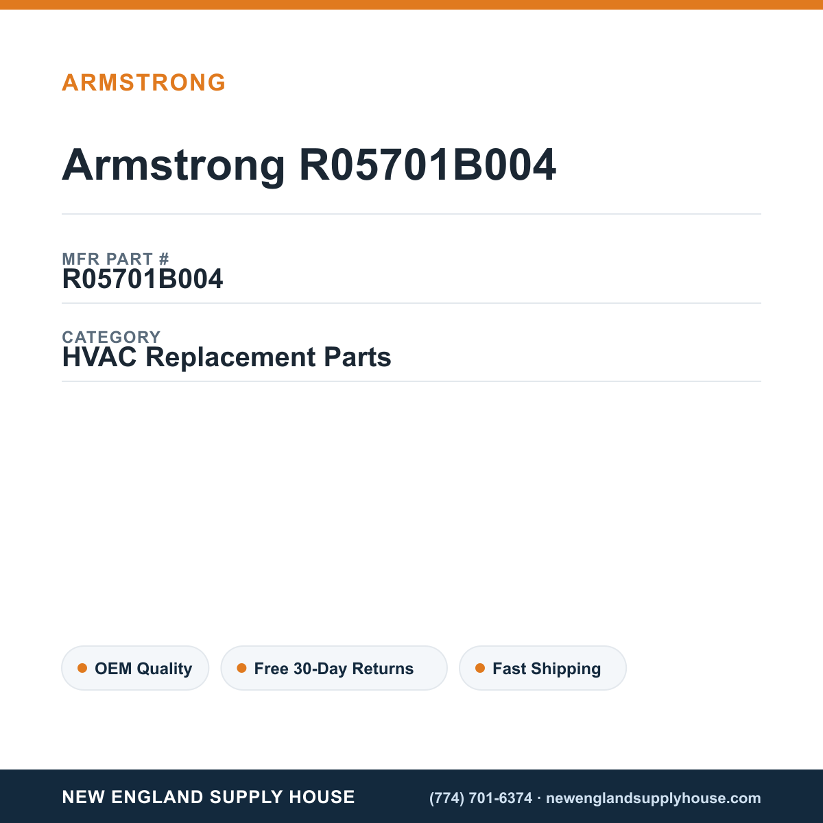 Armstrong R05701B004 — New England Supply House spec card [NESH-SPEC-CARD-V2]