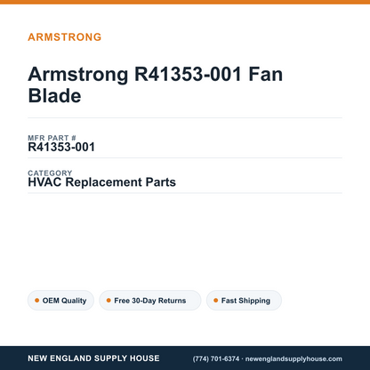 Armstrong R41353-001 Fan Blade — New England Supply House spec card [NESH-SPEC-CARD-V2]