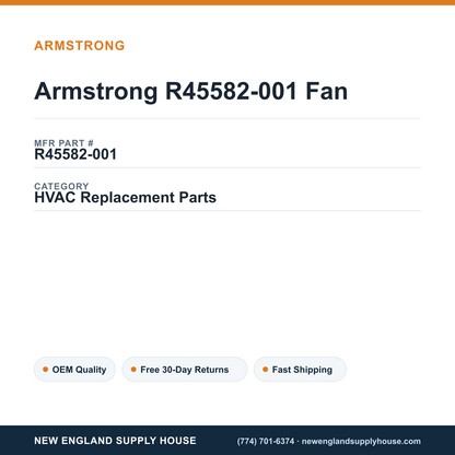 Armstrong R45582-001 Fan — New England Supply House spec card [NESH-SPEC-CARD-V2]