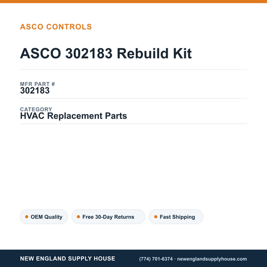 ASCO 302183 Rebuild Kit — New England Supply House spec card [NESH-SPEC-CARD-V2]