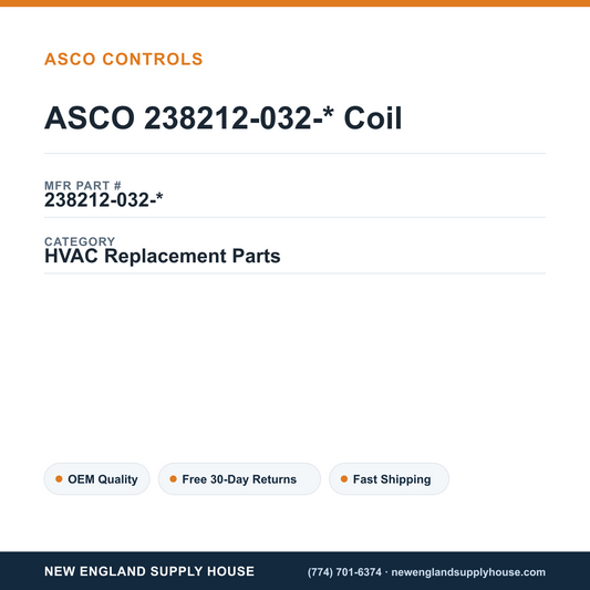 ASCO 238212-032-* Coil — New England Supply House spec card [NESH-SPEC-CARD-V2]
