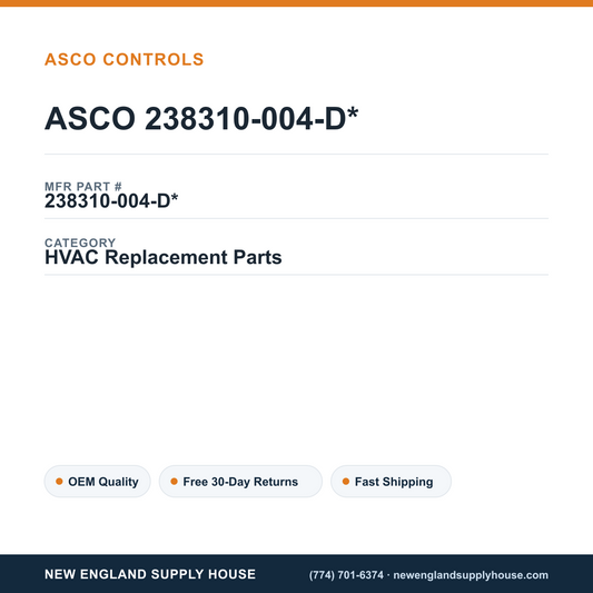 ASCO 238310-004-D* — New England Supply House spec card [NESH-SPEC-CARD-V2]