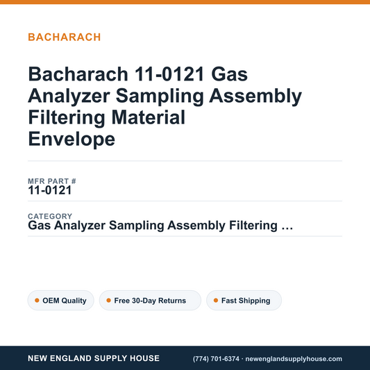 Bacharach 11-0121 Gas Analyzer Sampling Assembly Filtering Material Envelope — New England Supply House spec card [NESH-SPEC-CARD-V2]