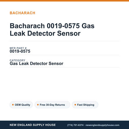 Bacharach 0019-0575 Gas Leak Detector Sensor — New England Supply House spec card [NESH-SPEC-CARD-V2]