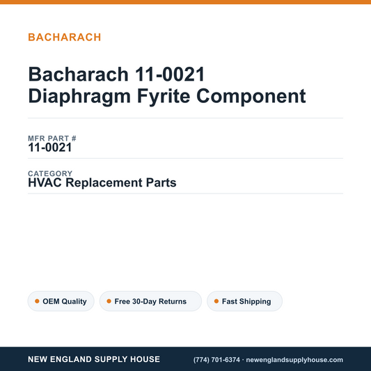 Bacharach 11-0021 Diaphragm Fyrite Component — New England Supply House spec card [NESH-SPEC-CARD-V2]