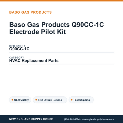 Baso Gas Products Q90CC-1C Electrode Pilot Kit — New England Supply House spec card [NESH-SPEC-CARD-V2]