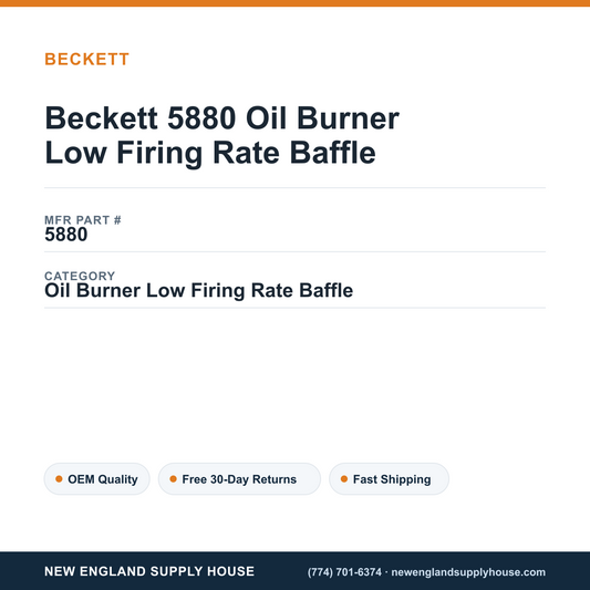 Beckett 5880 Oil Burner Low Firing Rate Baffle — New England Supply House spec card [NESH-SPEC-CARD-V2]