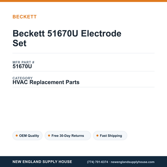 Beckett 51670U Electrode Set — New England Supply House spec card [NESH-SPEC-CARD-V2]