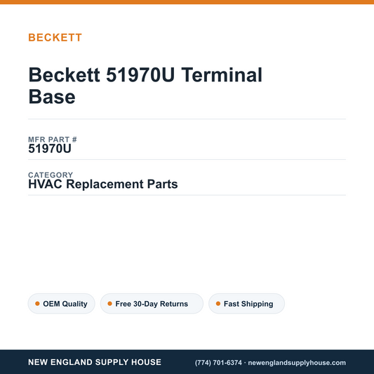 Beckett 51970U Terminal Base — New England Supply House spec card [NESH-SPEC-CARD-V2]