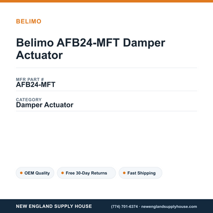 Belimo AFB24-MFT Damper Actuator — New England Supply House spec card [NESH-SPEC-CARD-V2]