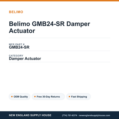 Belimo GMB24-SR Damper Actuator — New England Supply House spec card [NESH-SPEC-CARD-V2]