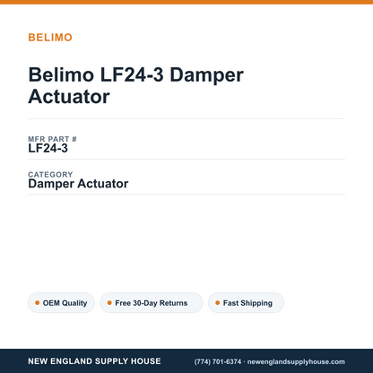 Belimo LF24-3 Damper Actuator — New England Supply House spec card [NESH-SPEC-CARD-V2]