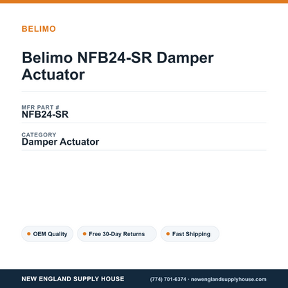 Belimo NFB24-SR Damper Actuator — New England Supply House spec card [NESH-SPEC-CARD-V2]