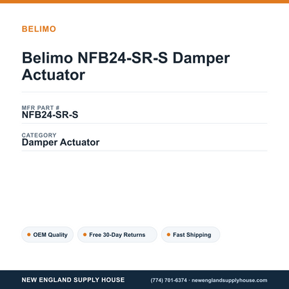Belimo NFB24-SR-S Damper Actuator — New England Supply House spec card [NESH-SPEC-CARD-V2]