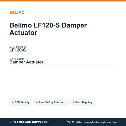 Belimo LF120-S Damper Actuator — New England Supply House spec card [NESH-SPEC-CARD-V2]