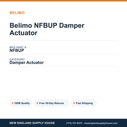 Belimo NFBUP Damper Actuator — New England Supply House spec card [NESH-SPEC-CARD-V2]