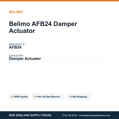 Belimo AFB24 Damper Actuator — New England Supply House spec card [NESH-SPEC-CARD-V2]