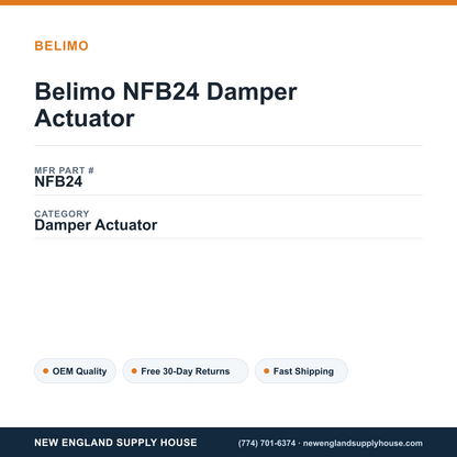 Belimo NFB24 Damper Actuator — New England Supply House spec card [NESH-SPEC-CARD-V2]