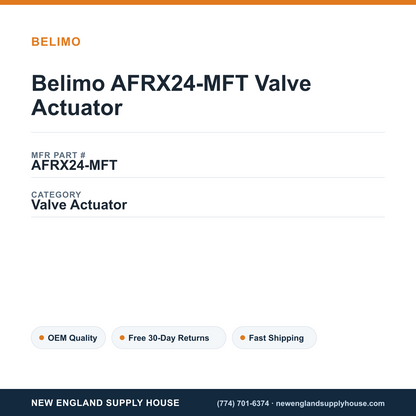 Belimo AFRX24-MFT Valve Actuator — New England Supply House spec card [NESH-SPEC-CARD-V2]