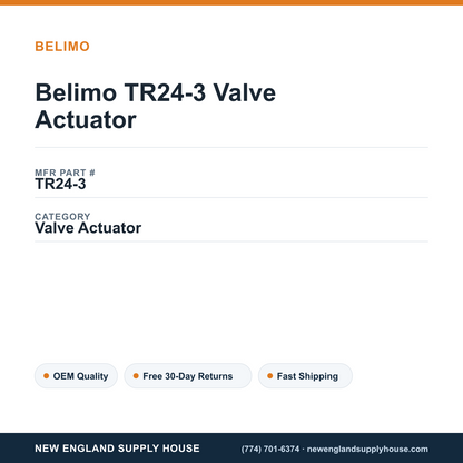 Belimo TR24-3 Valve Actuator — New England Supply House spec card [NESH-SPEC-CARD-V2]