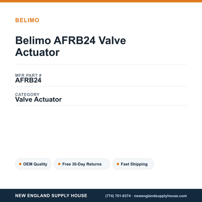 Belimo AFRB24 Valve Actuator — New England Supply House spec card [NESH-SPEC-CARD-V2]