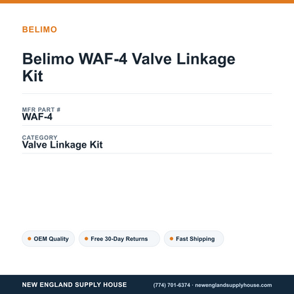 Belimo WAF-4 Valve Linkage Kit — New England Supply House spec card [NESH-SPEC-CARD-V2]