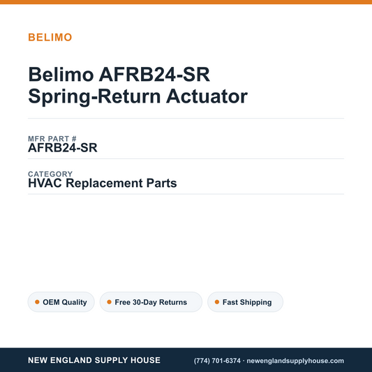 Belimo AFRB24-SR Spring-Return Actuator — New England Supply House spec card [NESH-SPEC-CARD-V2]