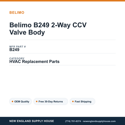 Belimo B249 2-Way CCV Valve Body — New England Supply House spec card [NESH-SPEC-CARD-V2]