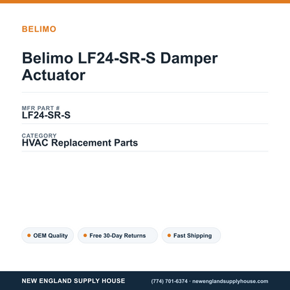 Belimo LF24-SR-S Damper Actuator — New England Supply House spec card [NESH-SPEC-CARD-V2]